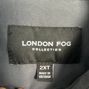 London Fog Men’s Gray Zip Front Lightweight Jacket Plaid Collar Lining 2XT